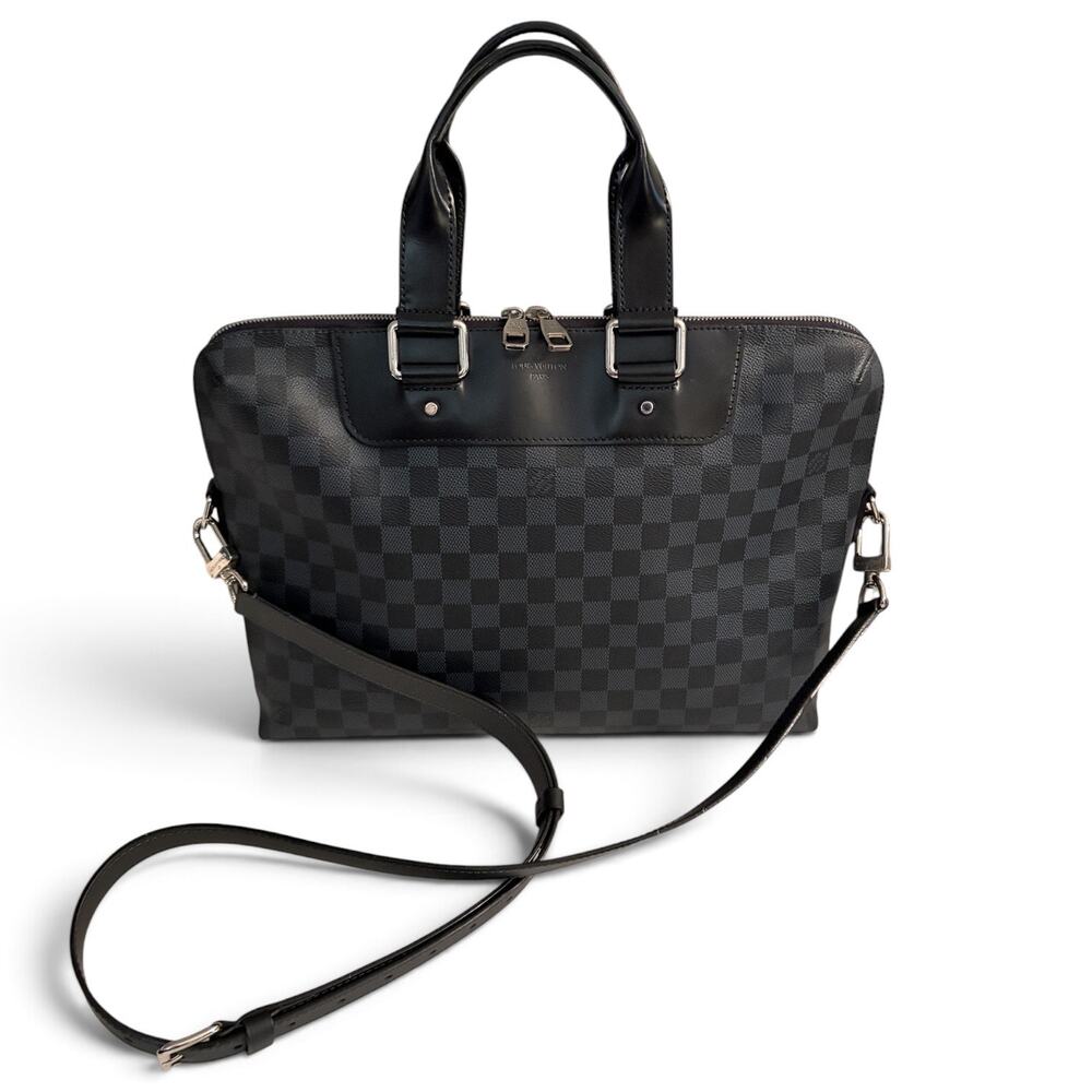 Louis Vuitton Porte-Documents Jour Damier Graphite Briefcase Laptop Bag w/Strap